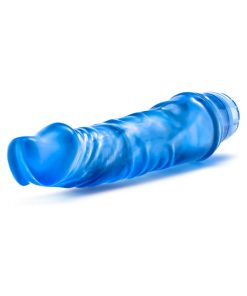 B Yours Vibe 6 Realistic 9.25 In. Vibrating Dildo Blue