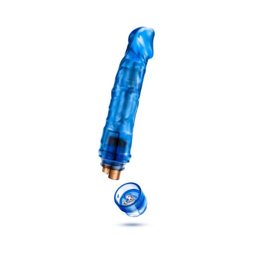 B Yours Vibe 6 Realistic 9.25 In. Vibrating Dildo Blue - Image 6