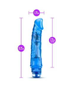 B Yours Vibe 6 Realistic 9.25 In. Vibrating Dildo Blue