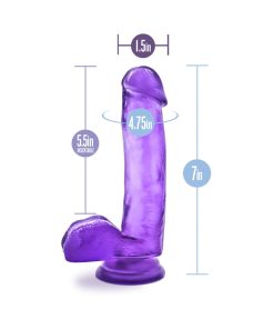 B Yours Sweet 'N Hard 1 Realistic 7 In. Dildo With Balls Purple