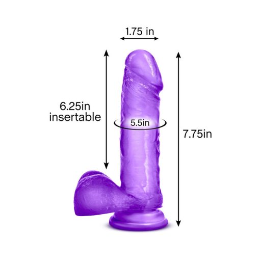 B Yours Sweet 'N Hard 2 Realistic 7.75 In. Dildo With Balls Purple - Image 8