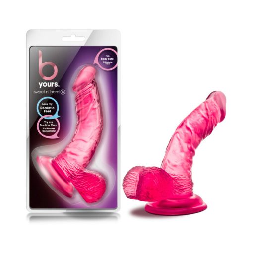 B Yours Sweet 'N Hard 8 Realistic 6.5 In. Dildo With Balls Pink