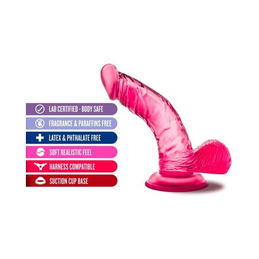 B Yours Sweet 'N Hard 8 Realistic 6.5 In. Dildo With Balls Pink - Image 6
