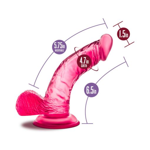 B Yours Sweet 'N Hard 8 Realistic 6.5 In. Dildo With Balls Pink - Image 7