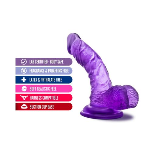 B Yours Sweet 'N Hard 8 Realistic 6.5 In. Dildo With Balls Purple - Image 6