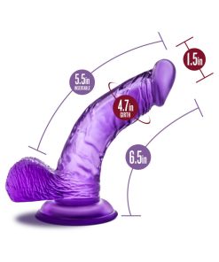 B Yours Sweet 'N Hard 8 Realistic 6.5 In. Dildo With Balls Purple