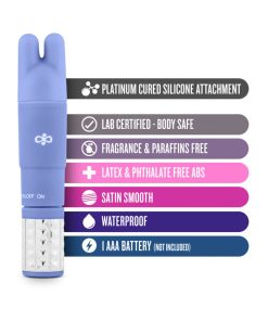 Rose Revitalize Massage Kit With Mini Vibrator & 3 Silicone Attachments Periwinkle