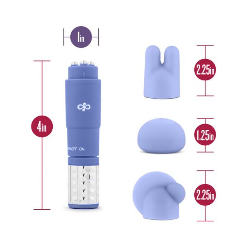 Rose Revitalize Massage Kit With Mini Vibrator & 3 Silicone Attachments Periwinkle - Image 7