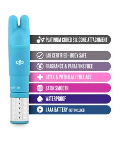 Rose Revitalize Massage Kit With Mini Vibrator & 3 Silicone Attachments Blue
