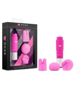 Rose Revitalize Massage Kit With Mini Vibrator & 3 Silicone Attachments Pink