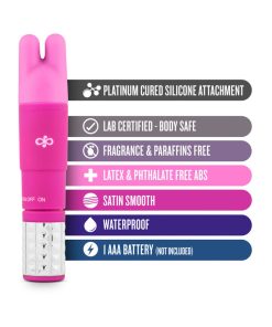 Rose Revitalize Massage Kit With Mini Vibrator & 3 Silicone Attachments Pink