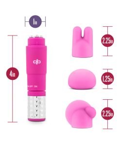 Rose Revitalize Massage Kit With Mini Vibrator & 3 Silicone Attachments Pink