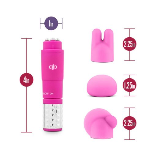 Rose Revitalize Massage Kit With Mini Vibrator & 3 Silicone Attachments Pink - Image 7