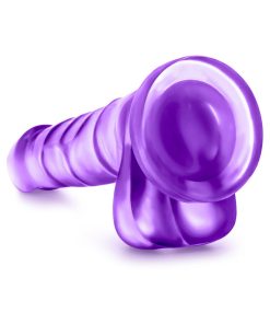 B Yours Sweet 'N Hard 4 Realistic 7 In. Dildo With Balls Purple