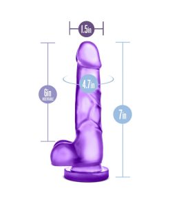 B Yours Sweet 'N Hard 4 Realistic 7 In. Dildo With Balls Purple
