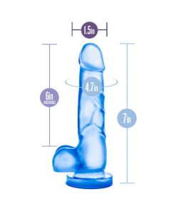 B Yours Sweet 'N Hard 4 Realistic 7 In. Dildo With Balls Blue