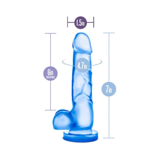 B Yours Sweet 'N Hard 4 Realistic 7 In. Dildo With Balls Blue - Image 6