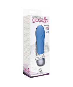 Curve Toys Gossip Charlie Waterproof Textured Silicone Vibrator Azure