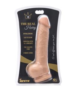 Si Ingite Real Harry Dildo With Balls And Suction Cup 8In Vanilla