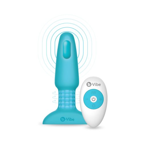 B-Vibe Rimming 2 Rotating And Vibrating Remote Control Plug Teal - Image 6