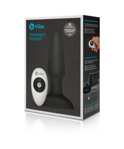 B-Vibe Rimming 2 Rotating And Vibrating Remote Control Plug Black