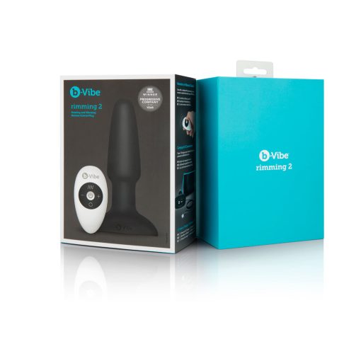 B-Vibe Rimming 2 Rotating And Vibrating Remote Control Plug Black - Image 10