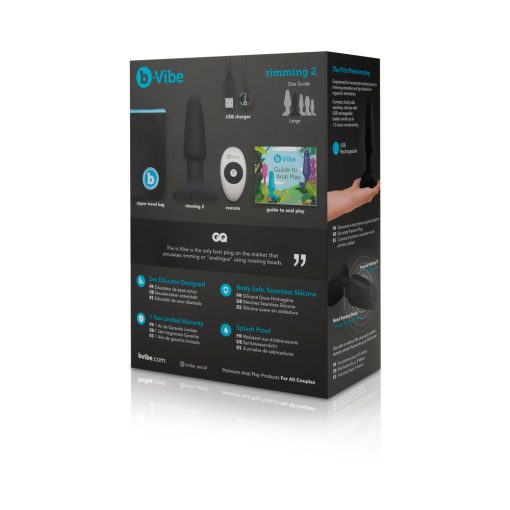 B-Vibe Rimming 2 Rotating And Vibrating Remote Control Plug Black - Image 12