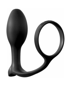 Anal Fantasy Collection Silicone Ass-Gasm Cock Ring Beginner'S Plug Black