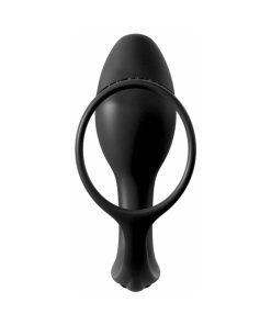 Anal Fantasy Collection Silicone Ass-Gasm Cock Ring Beginner'S Plug Black