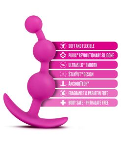 Luxe Be Me 3 Silicone Anal Beads Plug Pink