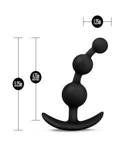 Luxe Be Me 3 Silicone Anal Beads Plug Black
