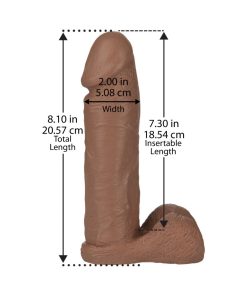 Vac-U-Lock - 8 Inch Realistic Cock Brown
