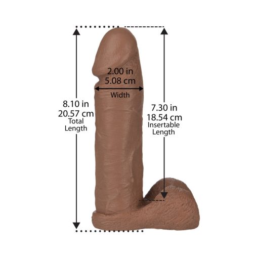 Vac-U-Lock - 8 Inch Realistic Cock Brown - Image 3