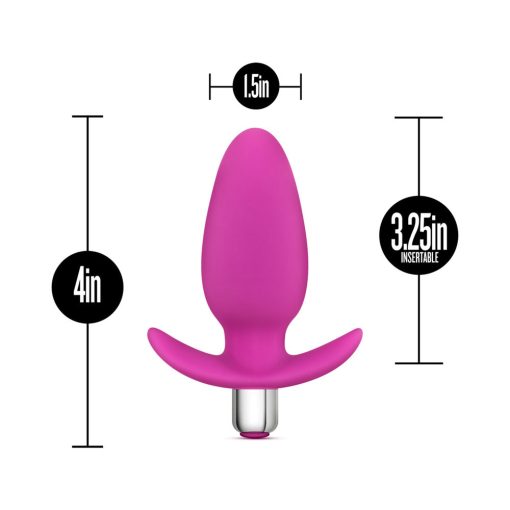 Luxe Little Thumper Vibrating Silicone Anal Plug Pink - Image 4
