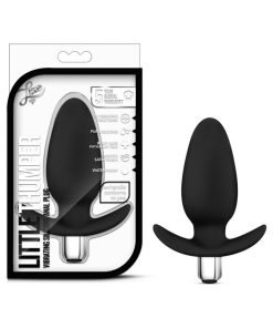 Luxe Little Thumper Vibrating Silicone Anal Plug Black