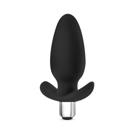 Luxe Little Thumper Vibrating Silicone Anal Plug Black - Image 2