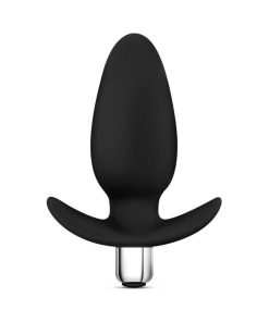 Luxe Little Thumper Vibrating Silicone Anal Plug Black