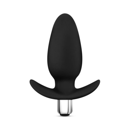 Luxe Little Thumper Vibrating Silicone Anal Plug Black - Image 3