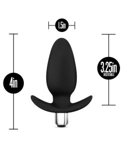 Luxe Little Thumper Vibrating Silicone Anal Plug Black