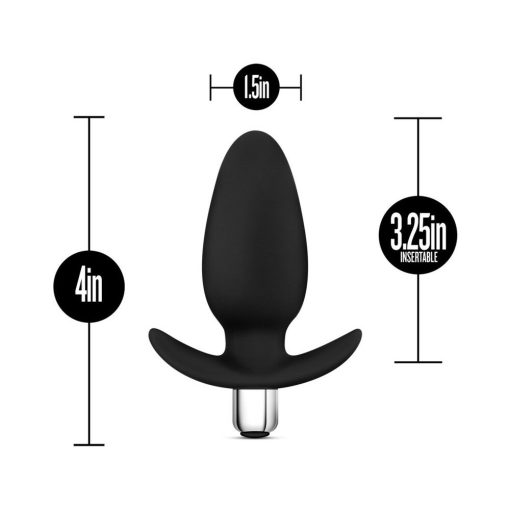 Luxe Little Thumper Vibrating Silicone Anal Plug Black - Image 4