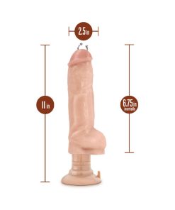 Loverboy Bad Boy Next Door Pierced 11 In. Vibrating Dildo With Balls Beige