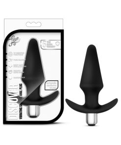 Luxe Discover Vibrating Silicone Anal Plug Black