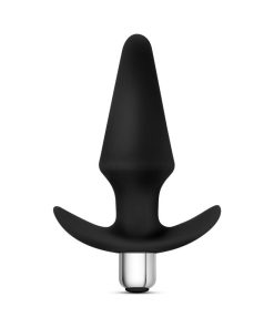 Luxe Discover Vibrating Silicone Anal Plug Black