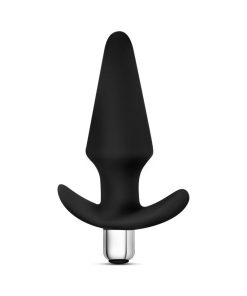 Luxe Discover Vibrating Silicone Anal Plug Black