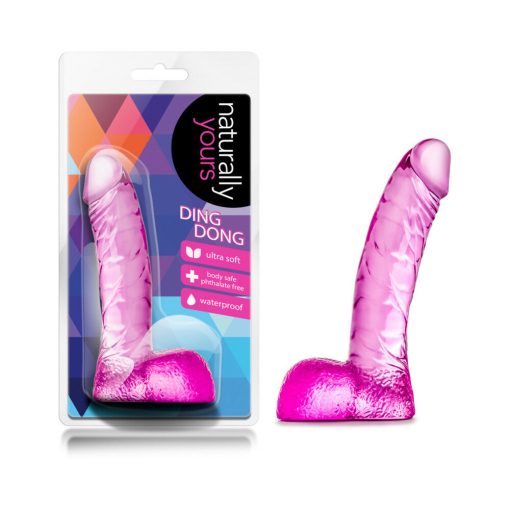 Naturally Yours Ding Dong Realistic 5.5 In. Dildo With Balls Pink