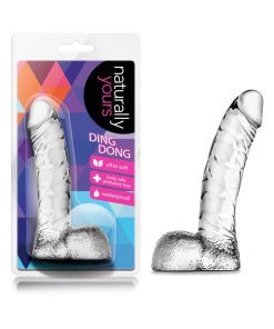 Naturally Yours Ding Dong Realistic 5.5 In. Dildo With Balls Clear