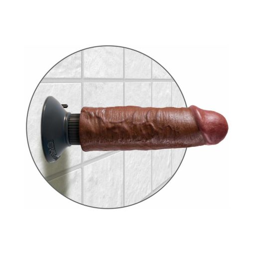 King Cock 6 In. Vibrating Cock Poseable Dildo With Suction Cup Brown - Image 5