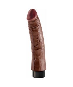 King Cock 7 In. Vibrating Cock Poseable Dildo With Suction Cup Brown