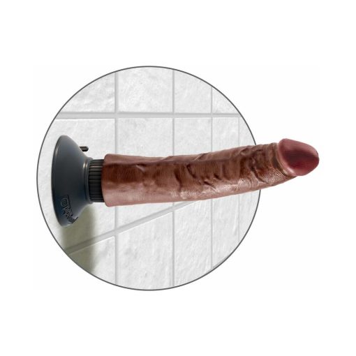 King Cock 7 In. Vibrating Cock Poseable Dildo With Suction Cup Brown - Image 5