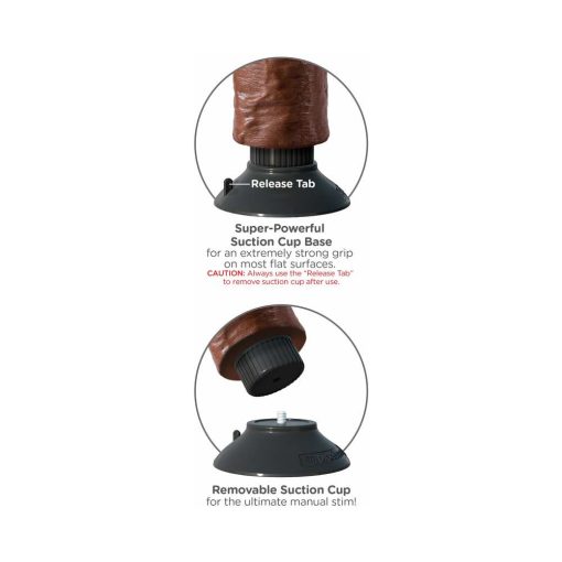 King Cock 7 In. Vibrating Cock Poseable Dildo With Suction Cup Brown - Image 6